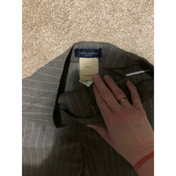 Piazza Sempione Gray brown Wool Pants 4 sophia - Picture 9 of 13